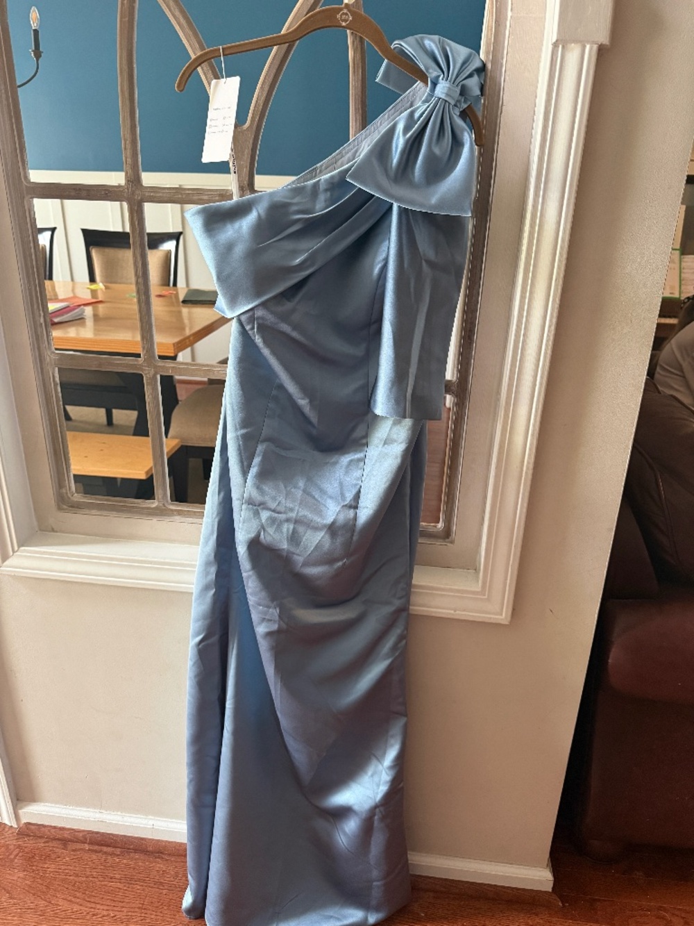 Monvelli Dusty Blue Mermaid Dress